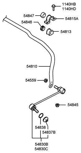2020 Hyundai Kona Electric  Bar Assembly-Front Stabilizer Diagram for 5481026000