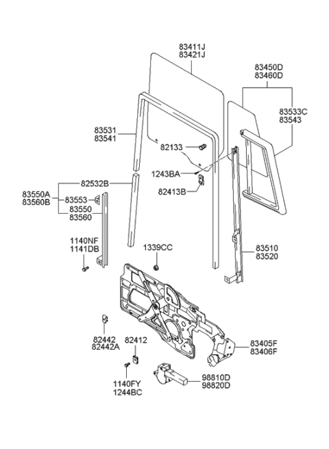 2020 Hyundai Genesis G90  Clip-WEATHERSTRIP Mounting(B) Diagram for 8353226000
