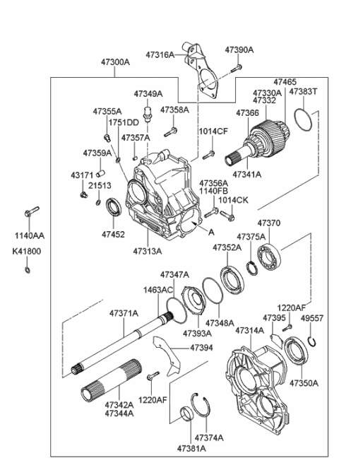 2020 Hyundai Kona  Gear-Transfer Driven Diagram for 4733239100