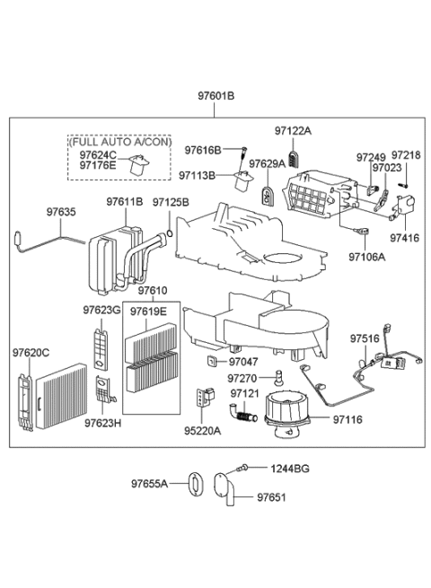 2020 Hyundai Nexo  Plate & GROMMET-A/C Cooler Lin Diagram for 9765038000