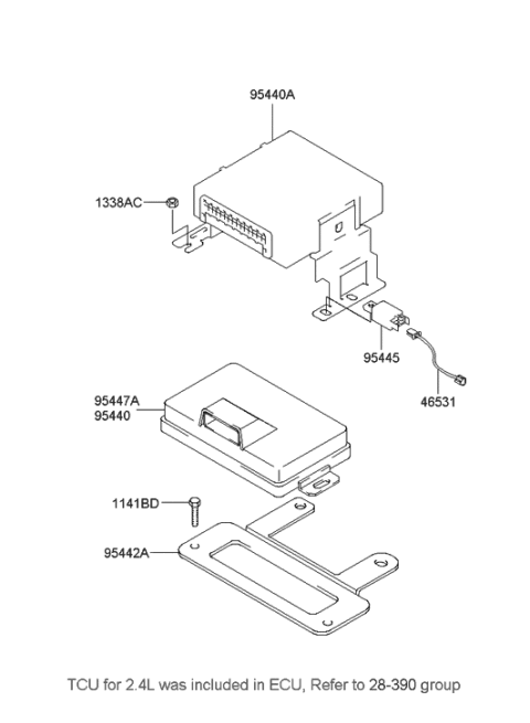 2020 Hyundai Ioniq  Electronic Control Module-Automatic Transaxle Diagram for 9544739975