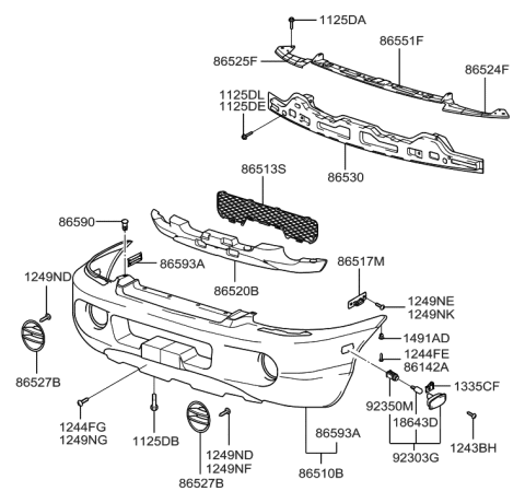 2020 Hyundai Ioniq  Front Bumper Cover Assembly Diagram for 8651026910