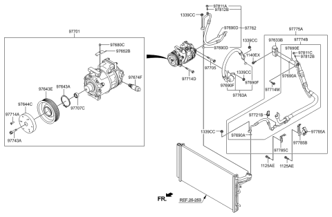 2017 Hyundai Tucson  PULLEY Assembly-Air Conditioning Compressor Diagram for 976433N800