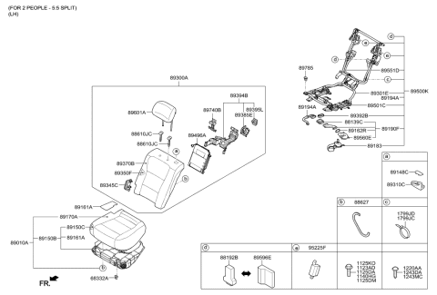 2017 Hyundai Tucson  Cover-Rear Buckle, LH Diagram for 891613M000