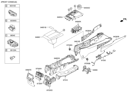 2017 Hyundai Tucson Switch Assembly-Console Diagram for 933103N8004X
