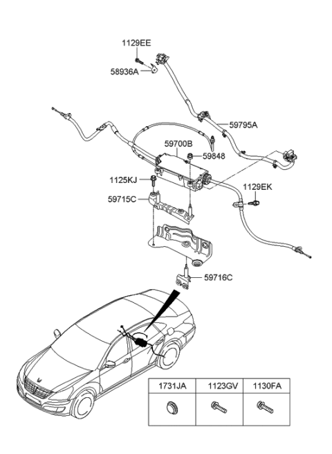 2018 Hyundai Tucson Bracket-Epb Mounting B Diagram for 597163N600