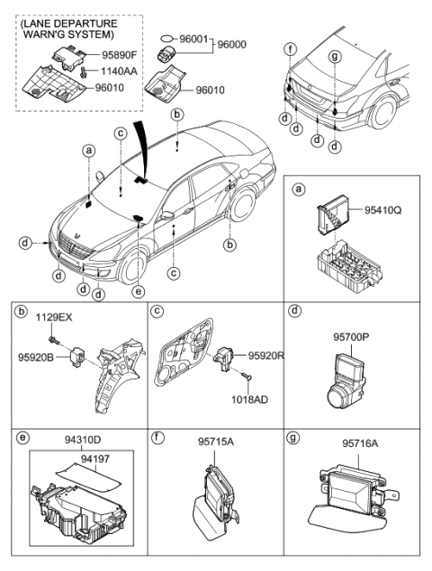 2018 Hyundai Tucson Sensor Assembly-Side Impact Diagram for 959203N000
