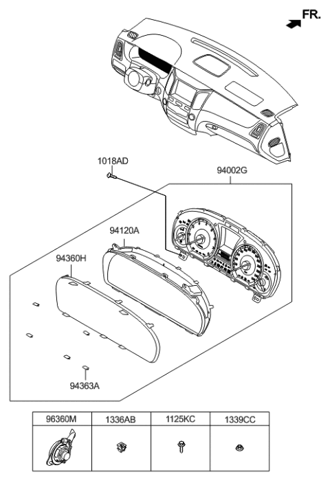 2018 Hyundai Tucson Cover-Cushion Diagram for 943631X000