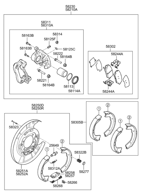 2018 Hyundai Tucson  Lever-Brake Control, LH Diagram for 582573T500