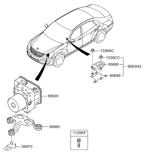 2017 Hyundai Tucson Bracket-YAW Rate&G Diagram for 956303N600