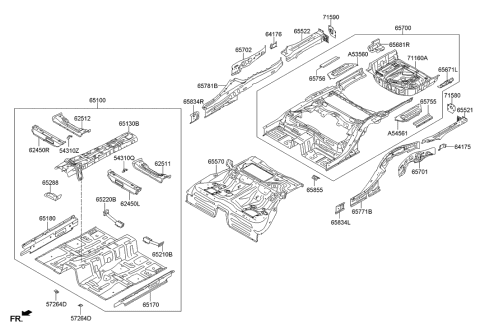 2017 Hyundai Tucson Extension-Rear Floor Side Member Front, RH Diagram for 658443T200
