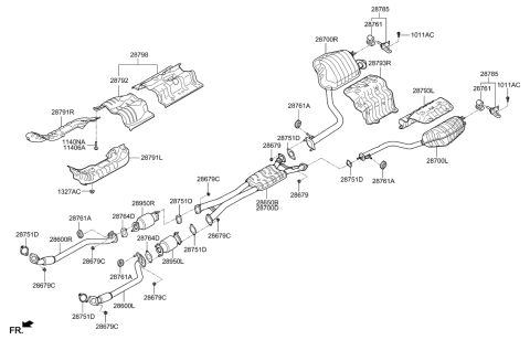 2017 Hyundai Tucson Tail With Muffler Pipe, Right Diagram for 287003N520