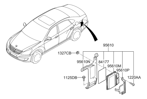 2018 Hyundai Tucson Bracket-ECU Diagram for 956103M320