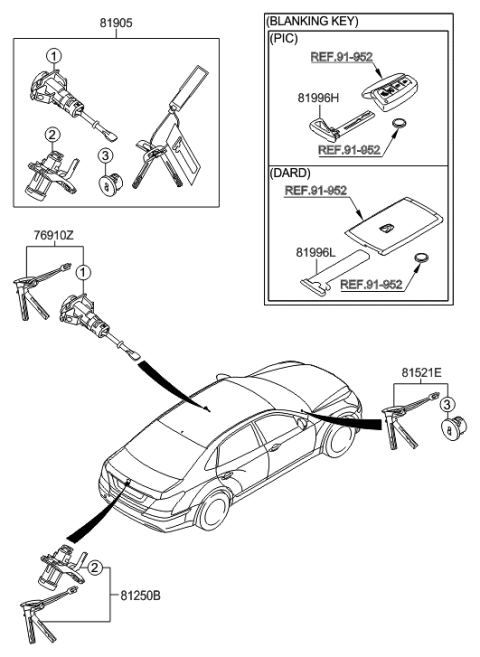 2018 Hyundai Tucson Blanking Pic Key Diagram for 819963N700