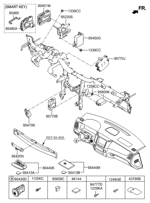 2017 Hyundai Tucson  Battery-Transmitter Diagram for 954133N000
