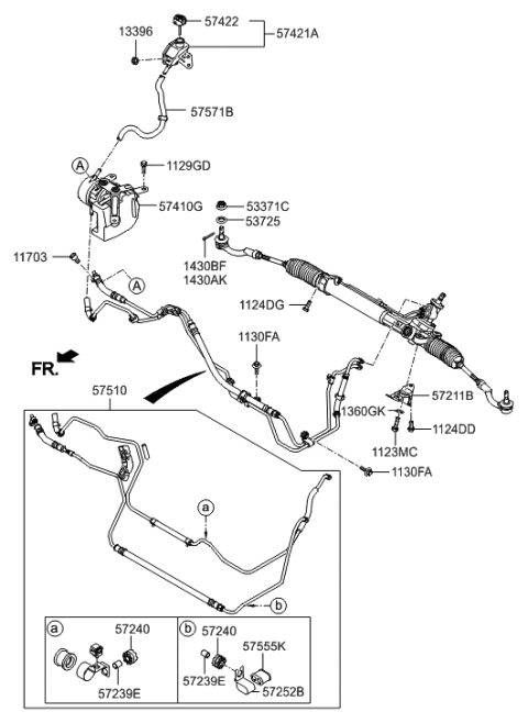 2018 Hyundai Tucson Motor Pump Unit Assembly-Ehps Diagram for 574103N100