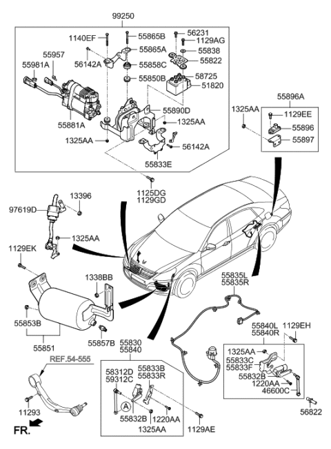 2017 Hyundai Tucson  Rod, LH Diagram for 558313M000