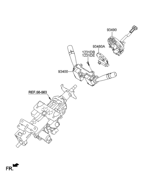 2018 Hyundai Tucson Switch Assembly-Multifunction Diagram for 934003N500