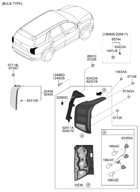 2020 Hyundai Genesis G80 FASTENER Diagram for 0K9D051919