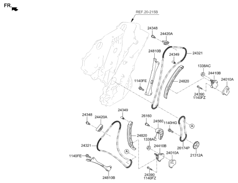 2022 Hyundai Sonata  TENSIONER ARM ASSY-TIMING Diagram for 248203CGA2