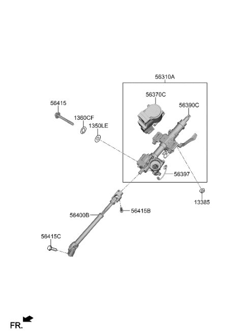 2020 Hyundai Genesis G80 Column Assembly-Steering Diagram for 56310S8000