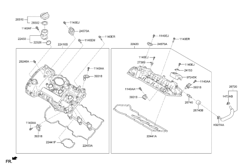 2020 Hyundai Genesis G80  Bracket Diagram for 224283LFK0