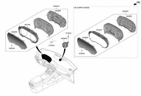 2002 Hyundai XG350 Cluster Assembly-Instrument Diagram for 94001S8640