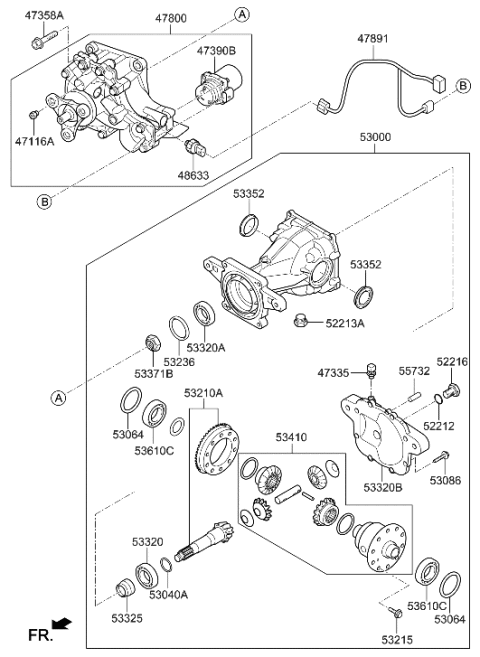2002 Hyundai XG350  Gear Set-Drive Diagram for 530304G500