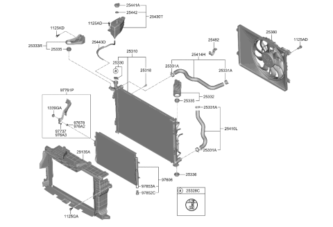 2020 Hyundai Genesis G80  Condenser Assembly-Cooler Diagram for 97606S8500