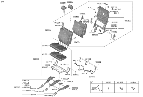 2020 Hyundai Genesis G80  MOUNTING COVER-3RD, RH Diagram for 89E32S8500NNB