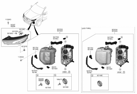 2002 Hyundai XG350 Bulb Diagram for 1864765009H