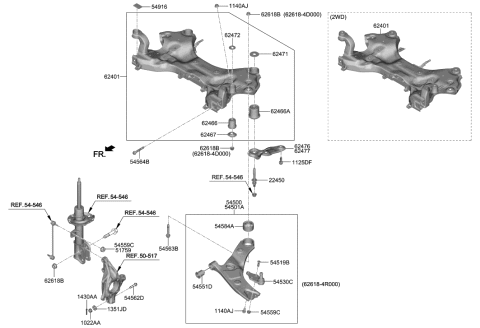 2020 Hyundai Genesis G80  Ball Joint Assembly-LWR Arm Diagram for 54530S1000