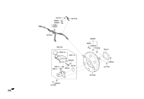 2022 Hyundai Sonata Cylinder Assembly-Brake Master Diagram for 58510C5070