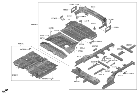 2020 Hyundai Genesis G80  Bracket Assembly Diagram for 65107S9000