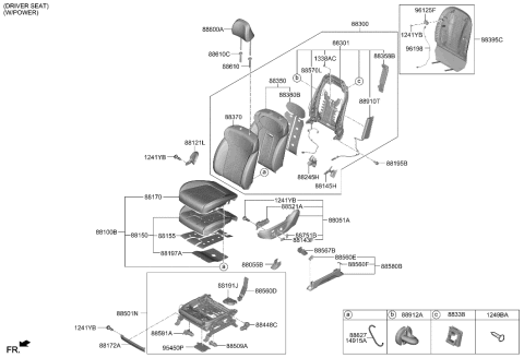 2022 Hyundai Sonata  COVERING-FR CUSH, LH Diagram for 88160S8010UBR