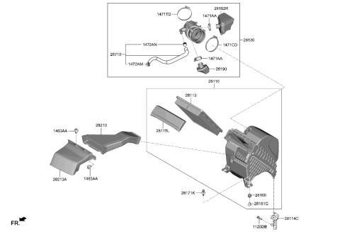 2002 Hyundai XG350  Clamp-Hose Diagram for 1471609700