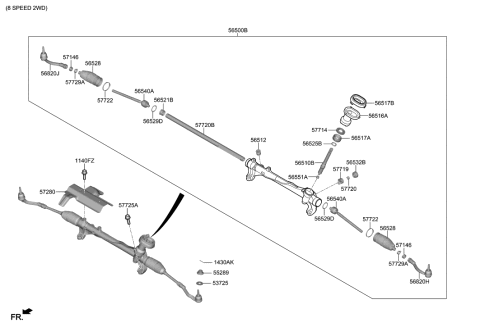 2020 Hyundai Genesis G80 End Assembly-Tie Rod, RH Diagram for 56825G8090