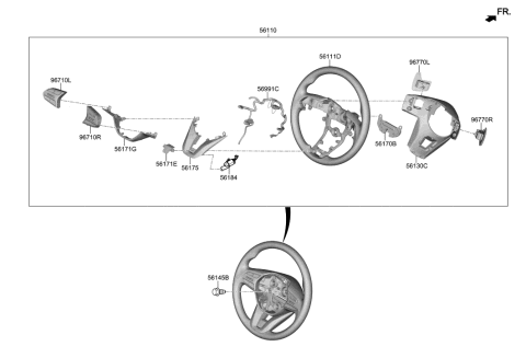 2020 Hyundai Genesis G80  Steering Wheel Lower Cover Assembly Diagram for 56120S1100NN7