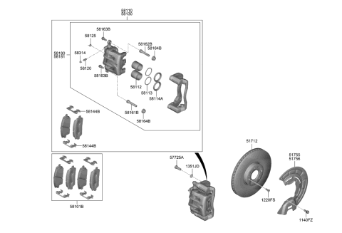 2002 Hyundai XG350  Boot-Piston Diagram for 581143J000