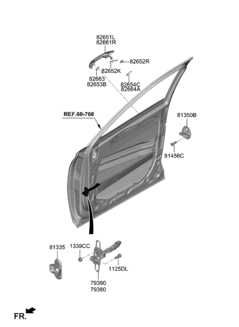 2020 Hyundai Genesis G80  Checker Assembly-Front Door, RH Diagram for 76990S8000