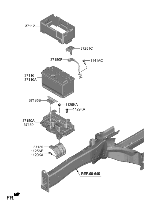 2002 Hyundai XG350 Insulation Pad-Battery Diagram for 37112S1800