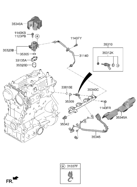 2012 Hyundai Sonata Hybrid  Pipe-Cross Over Diagram for 353073L000