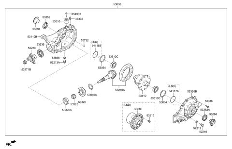 2018 Hyundai Elantra GT  Bearing-Differential Side Diagram for 530663C321