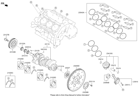 2012 Hyundai Sonata Hybrid Crank Position Sensor Wheel Diagram for 232003L150