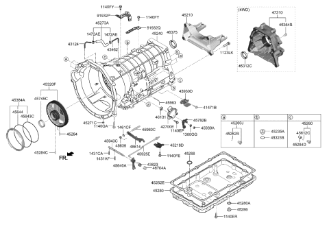 2018 Hyundai Elantra GT  Case Assembly Diagram for 453304J000