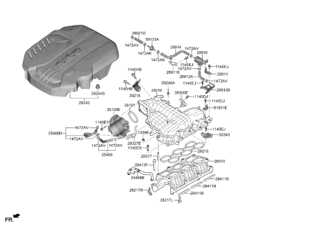 2023 Hyundai Genesis G80  Hose "A" Assembly-Water Diagram for 254683L210