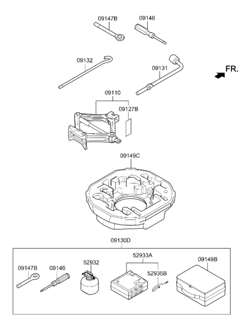 2012 Hyundai Sonata Hybrid  Case-Mobility Kit Diagram for 091494R000