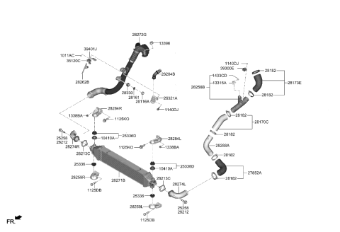 2023 Hyundai Genesis G80  Clamp-Hose Diagram for 282923A055
