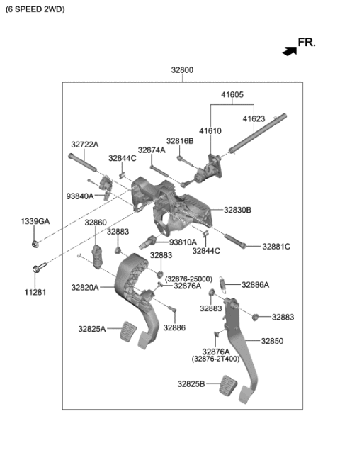 2012 Hyundai Sonata Hybrid Stopper-Pedal Diagram for 328762T400