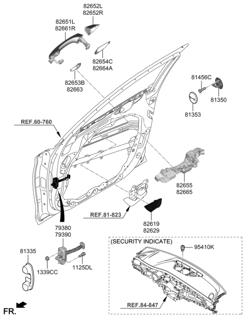 2018 Hyundai Elantra GT Striker Assembly-Rear Diagram for 81350B1000